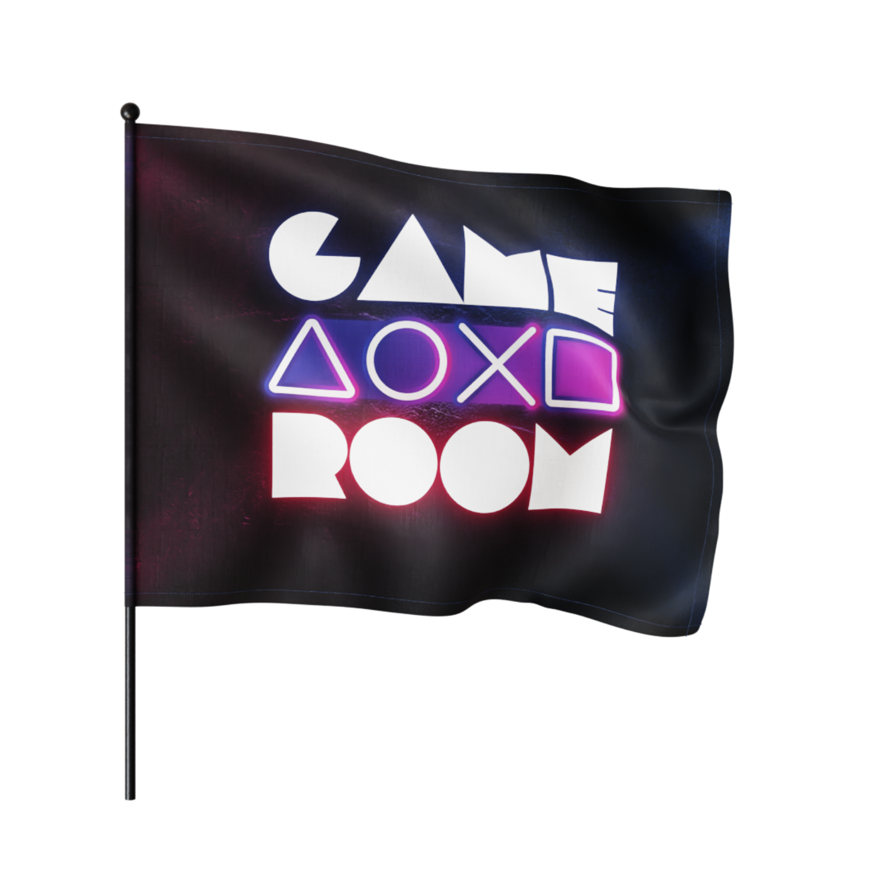 Waving Rally Flag 22"x17" with 24" Pole