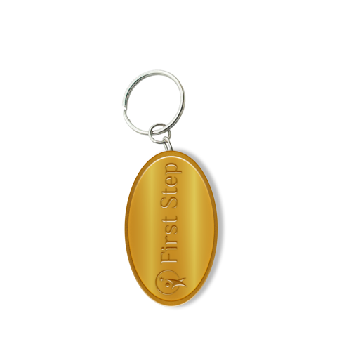 Customized Zinc Alloy Keychain with Shiny Gold Plating 2