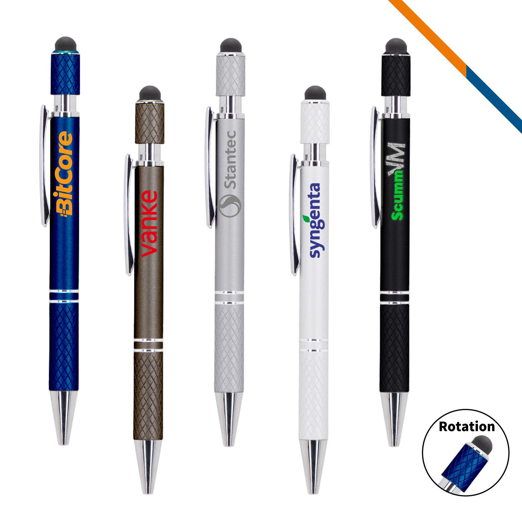 ZipPen Spin It Executive Metal Stylus Ballpoint Pen 3