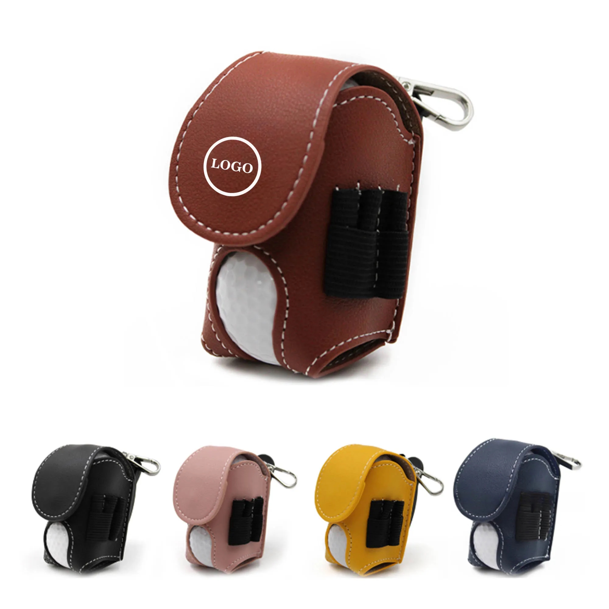 Compact Leather Golf Ball Bag 5