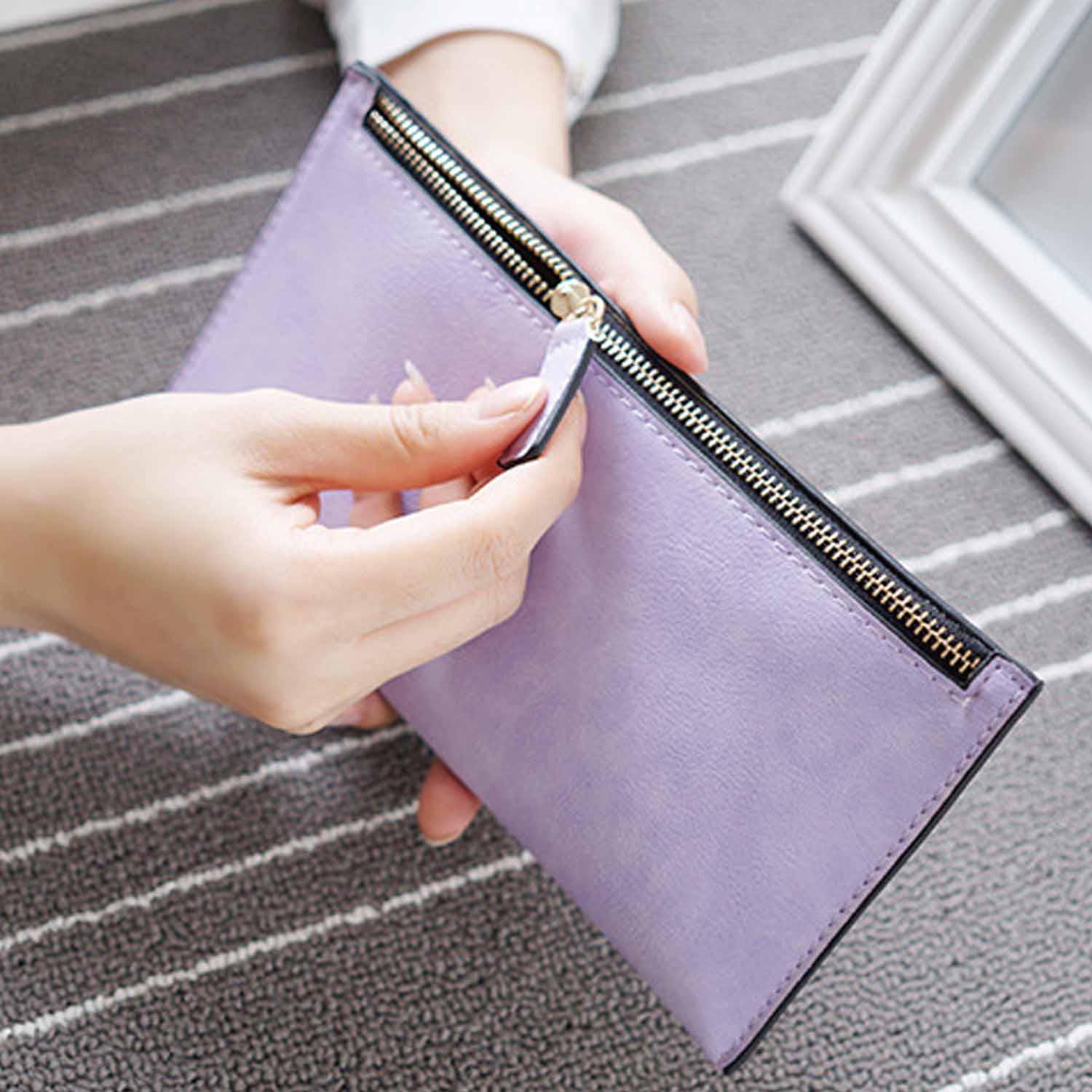 Thin zippered wallet Clutch 2