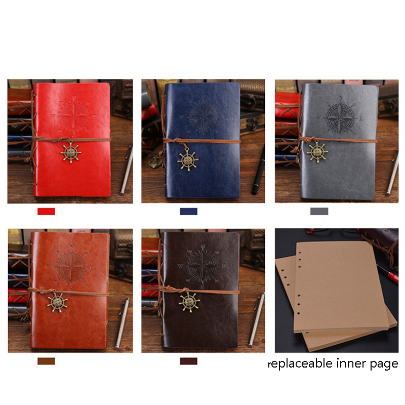 Vintage Leather Refillable Spiral Daily Notepad 1