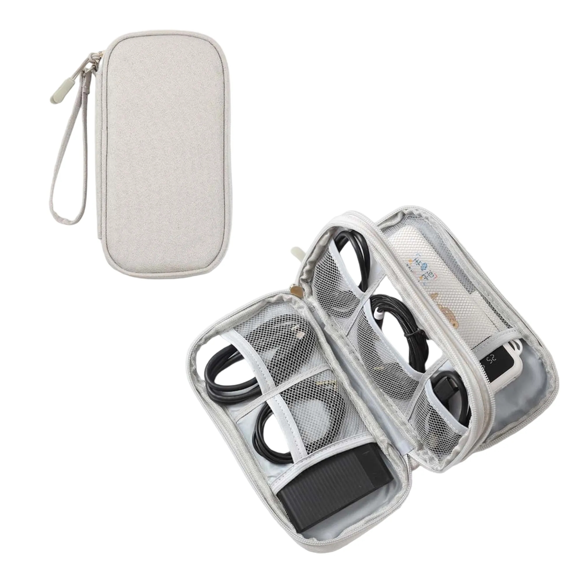 Double-Layer Accessory Organizer Bag with Strap 5