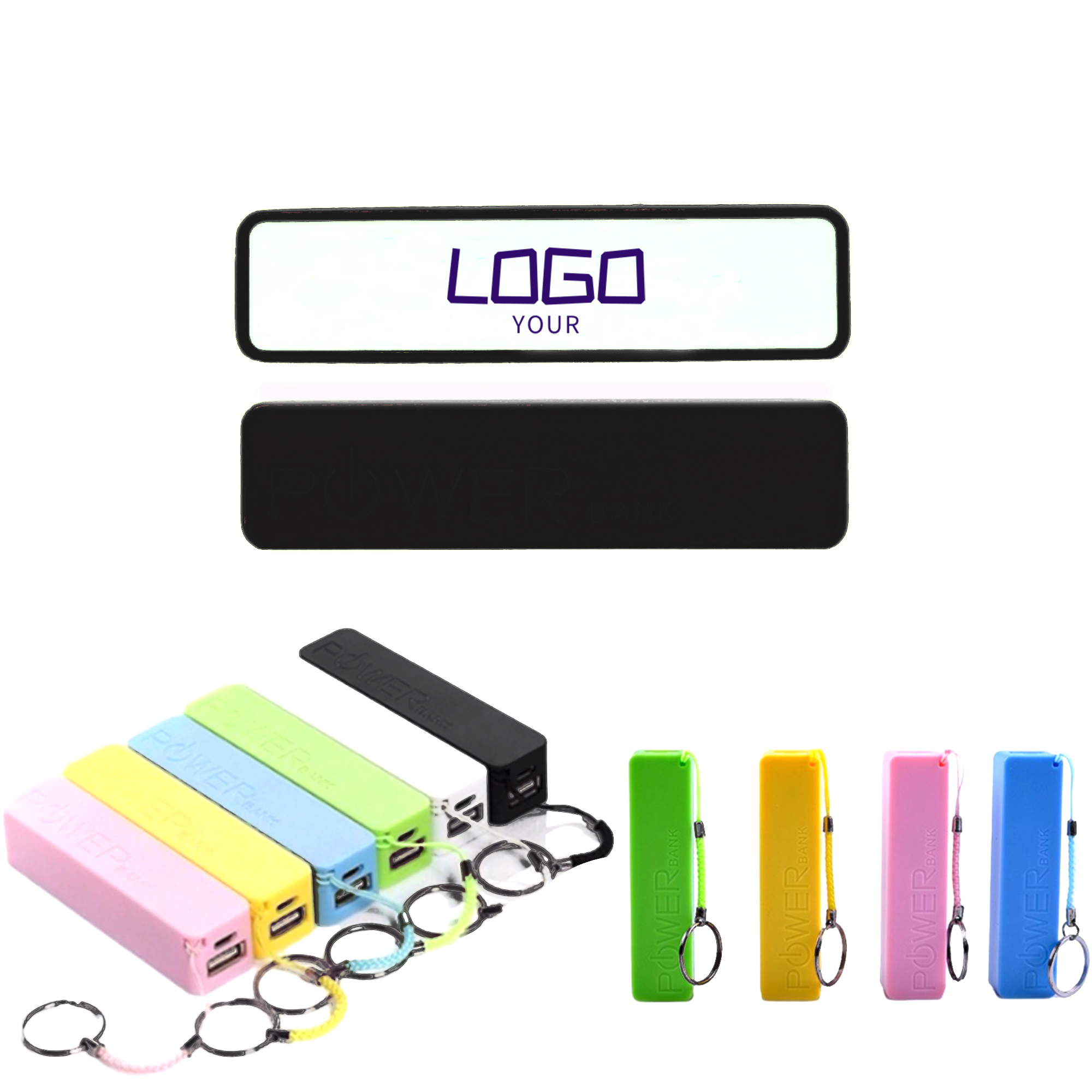 Colorful Portable Power Bank with Keychain 2