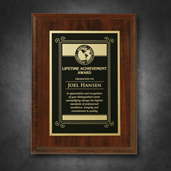Econo Cherry Plaque with Lasered Plate 11