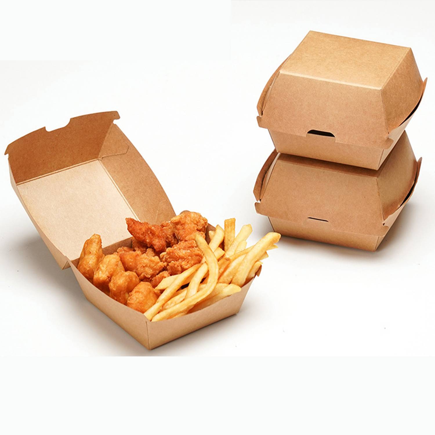 Custom Disposable Kraft Paper Burger Box 7