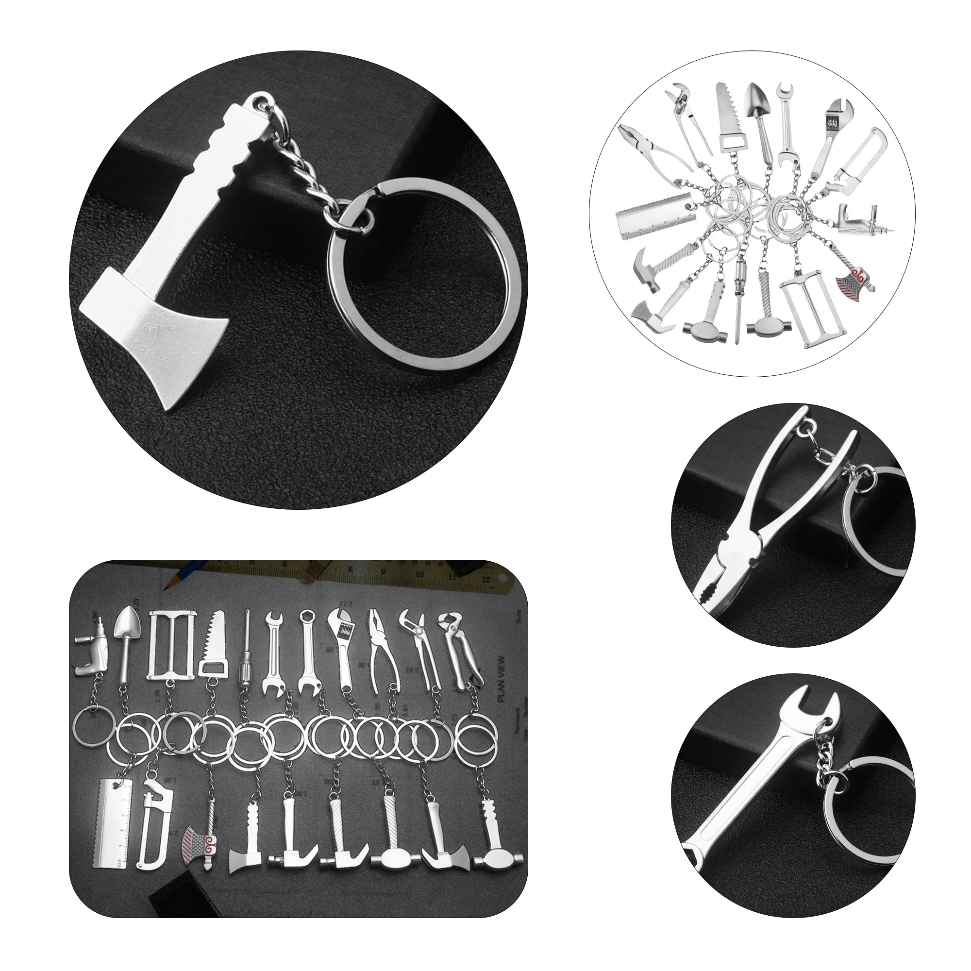 Metal Axe Tool Keychain 5