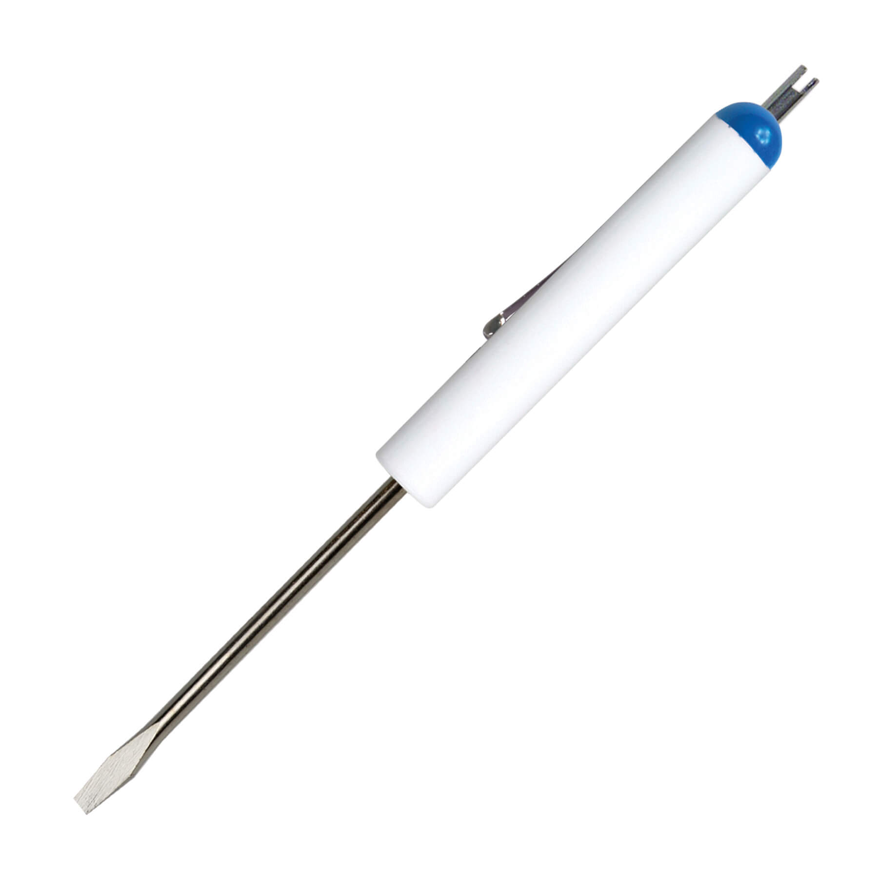 Pocket Screwdriver 1/8" Flat Blade + Valve Stem Top 43