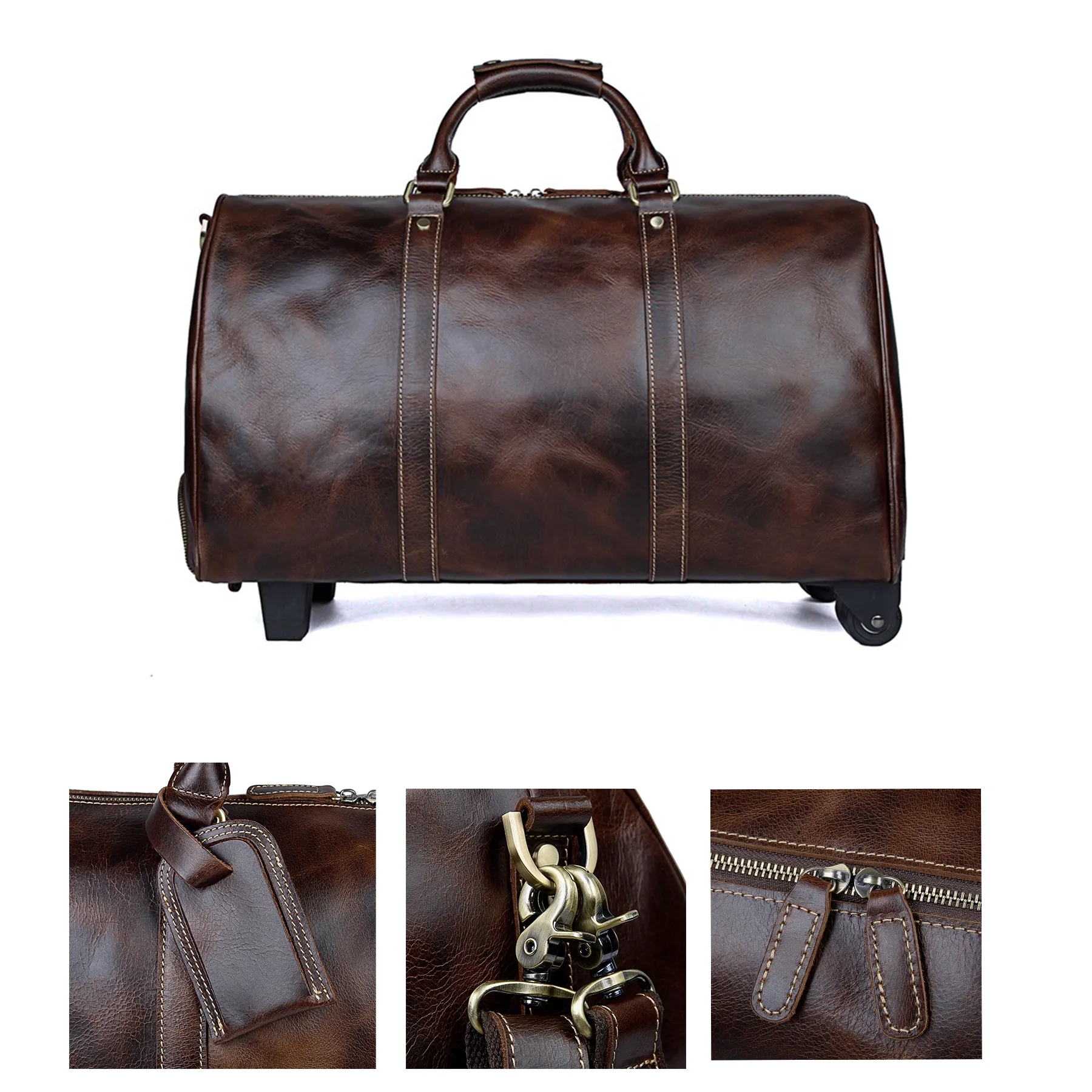 Large Leather Wearable Duffel bag 4