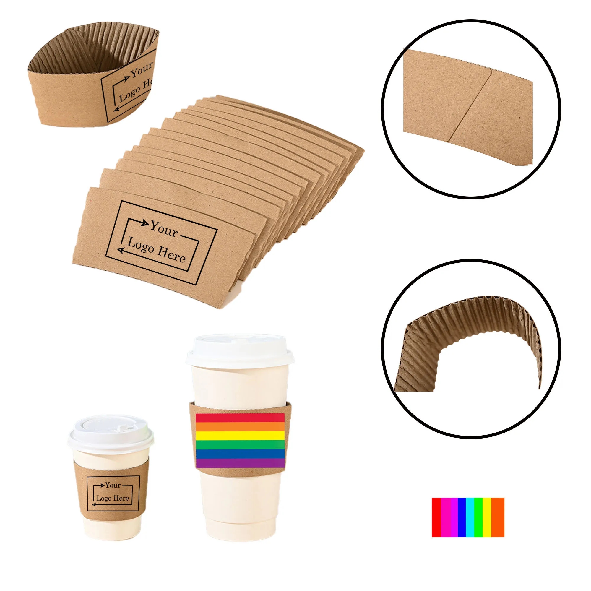 Full Color Kraft Paper Coffee Cup Sleeve 3