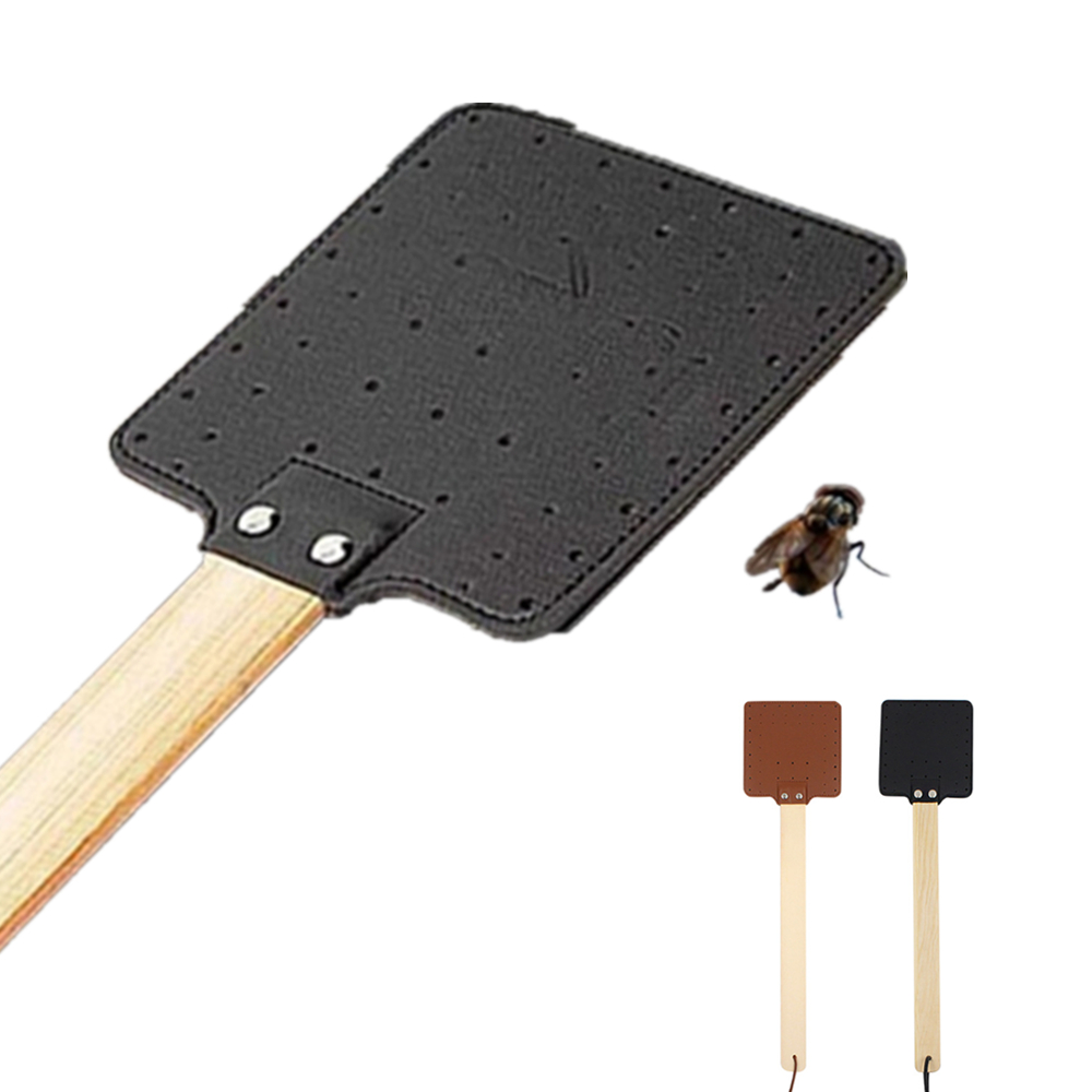 Leather Fly Swatter Mosquito Swatter With Wooden Handle 7