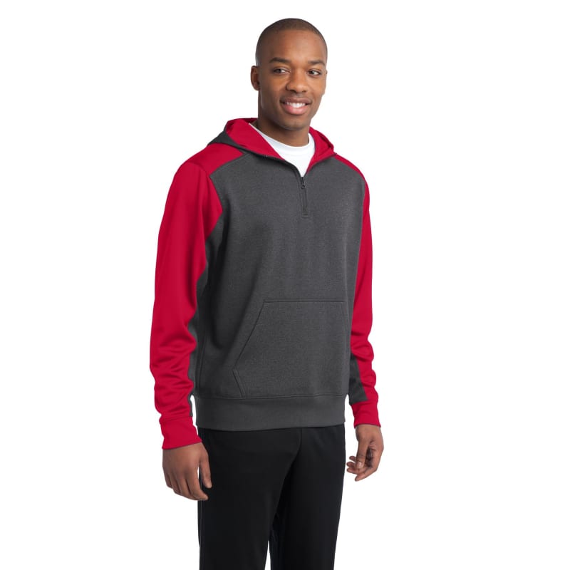 Sport-Tek Tech Fleece Colorblock 1/4-Zip Hooded Sweatshirt. 11