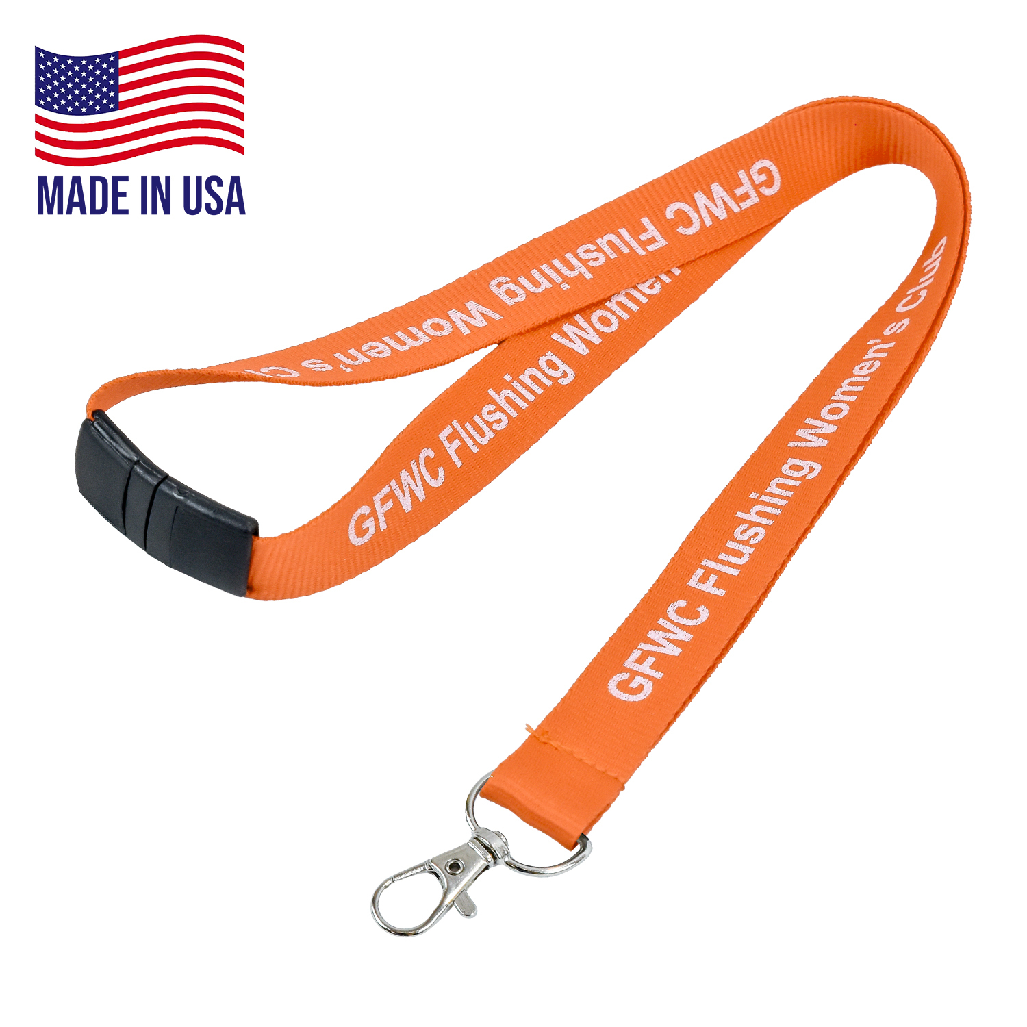3/4" USA Made Polyester Lanyard w/ Safety Breakaway 2