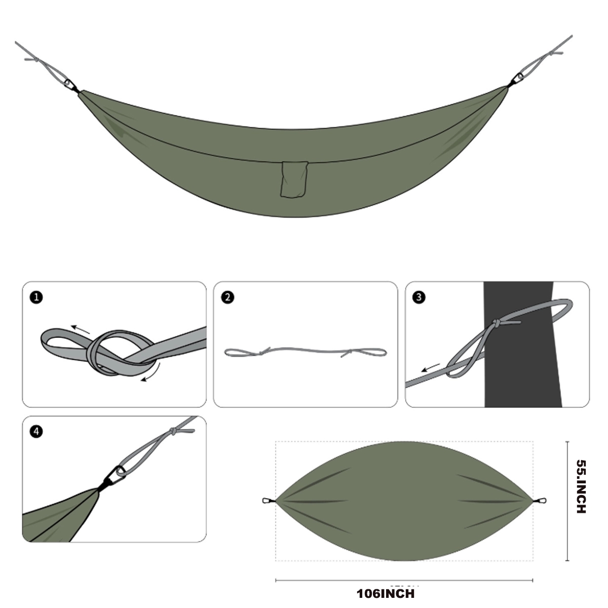 106inch X 55inch Hammock 5
