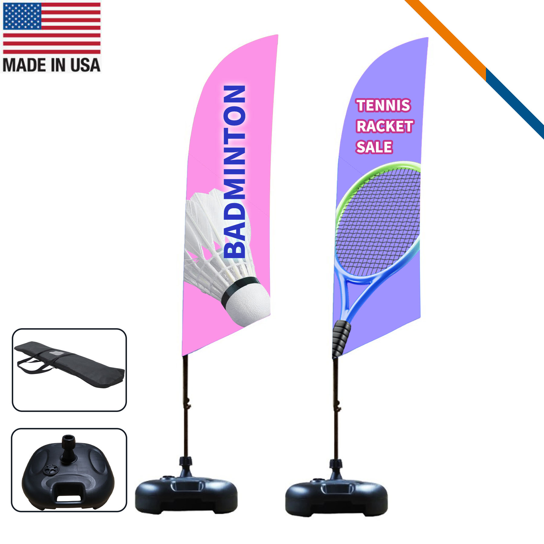 9' Amaranth Double-Sided Angle Flag 4