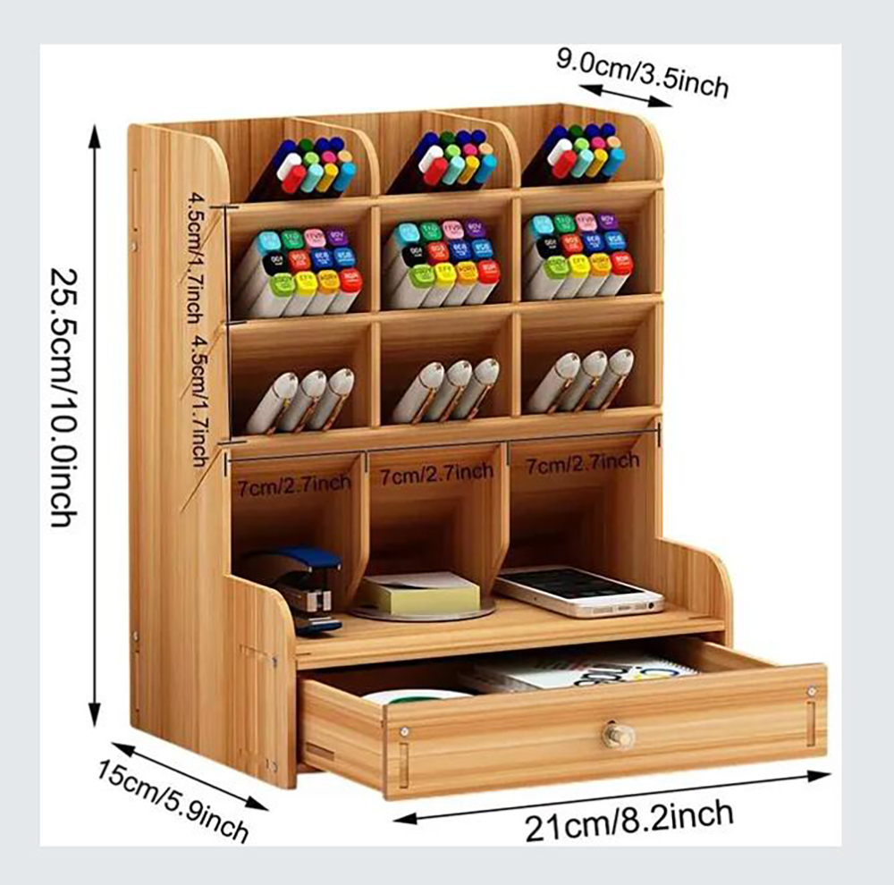 Wooden Desk Storage Box 1