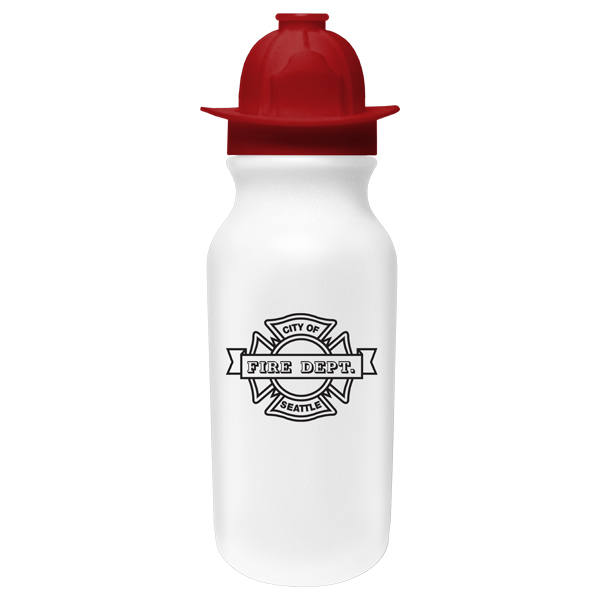 20 oz. Value Cycle Bottle w/Fireman Helmet Push'n Pull Cap 3