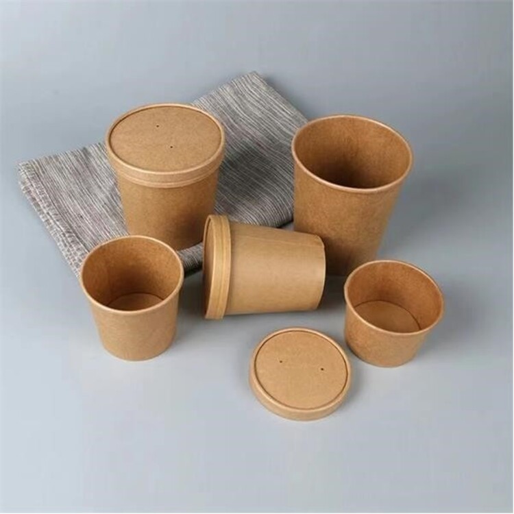12OZ Kraft soup cup with lid 4