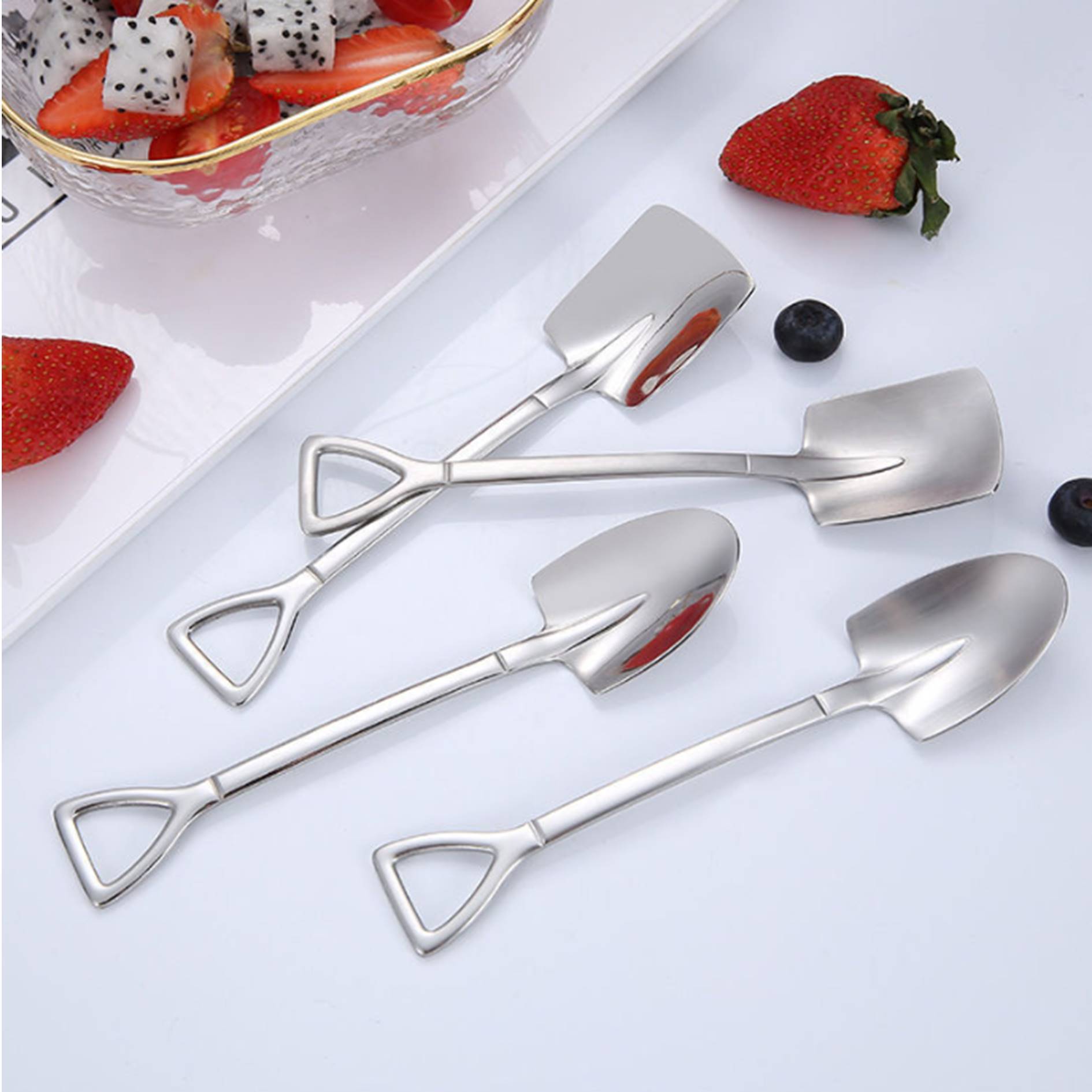 Stainless Steel Ice Cream Round Shovel Spoon 2