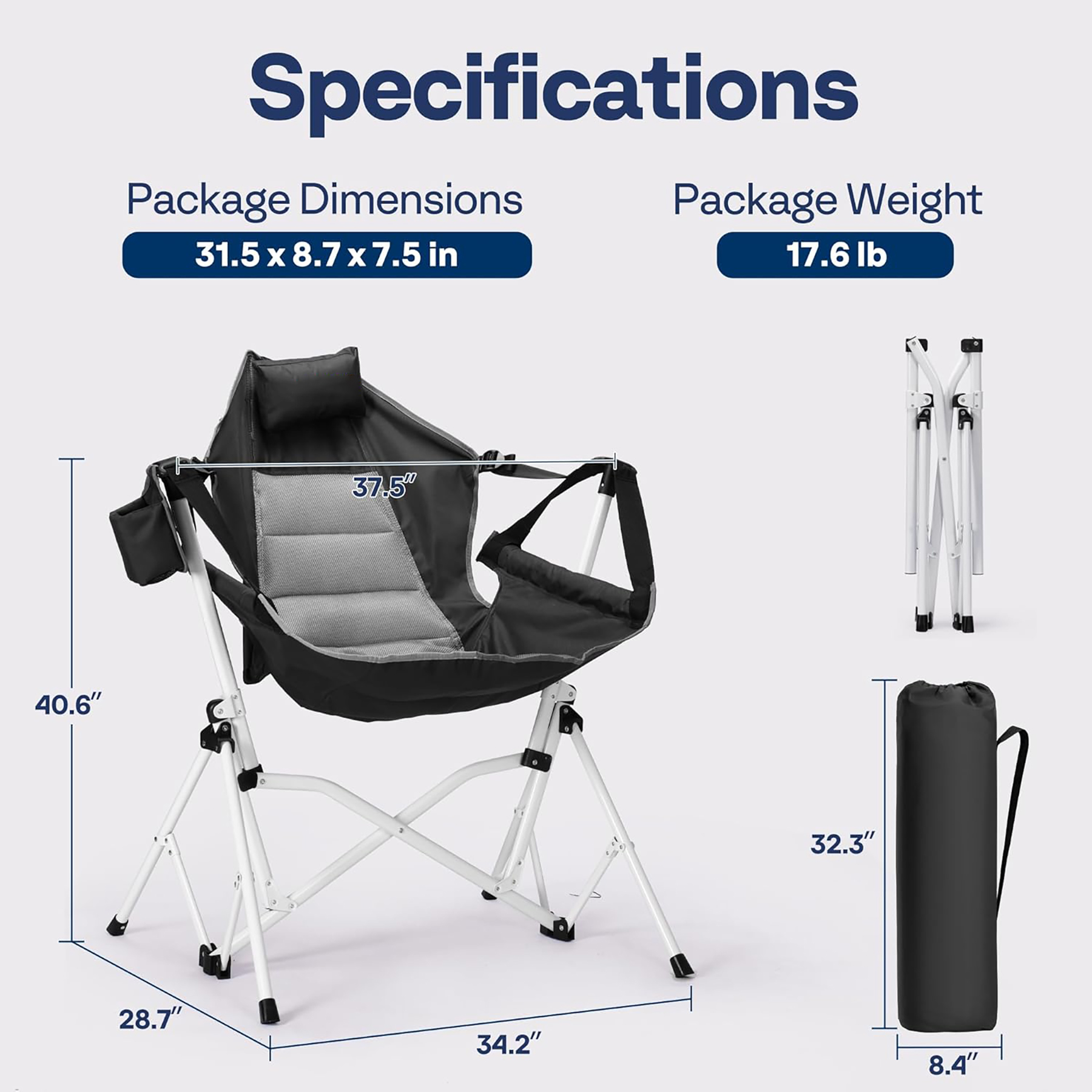 Adult Portable Outdoor Rocking Chair 3