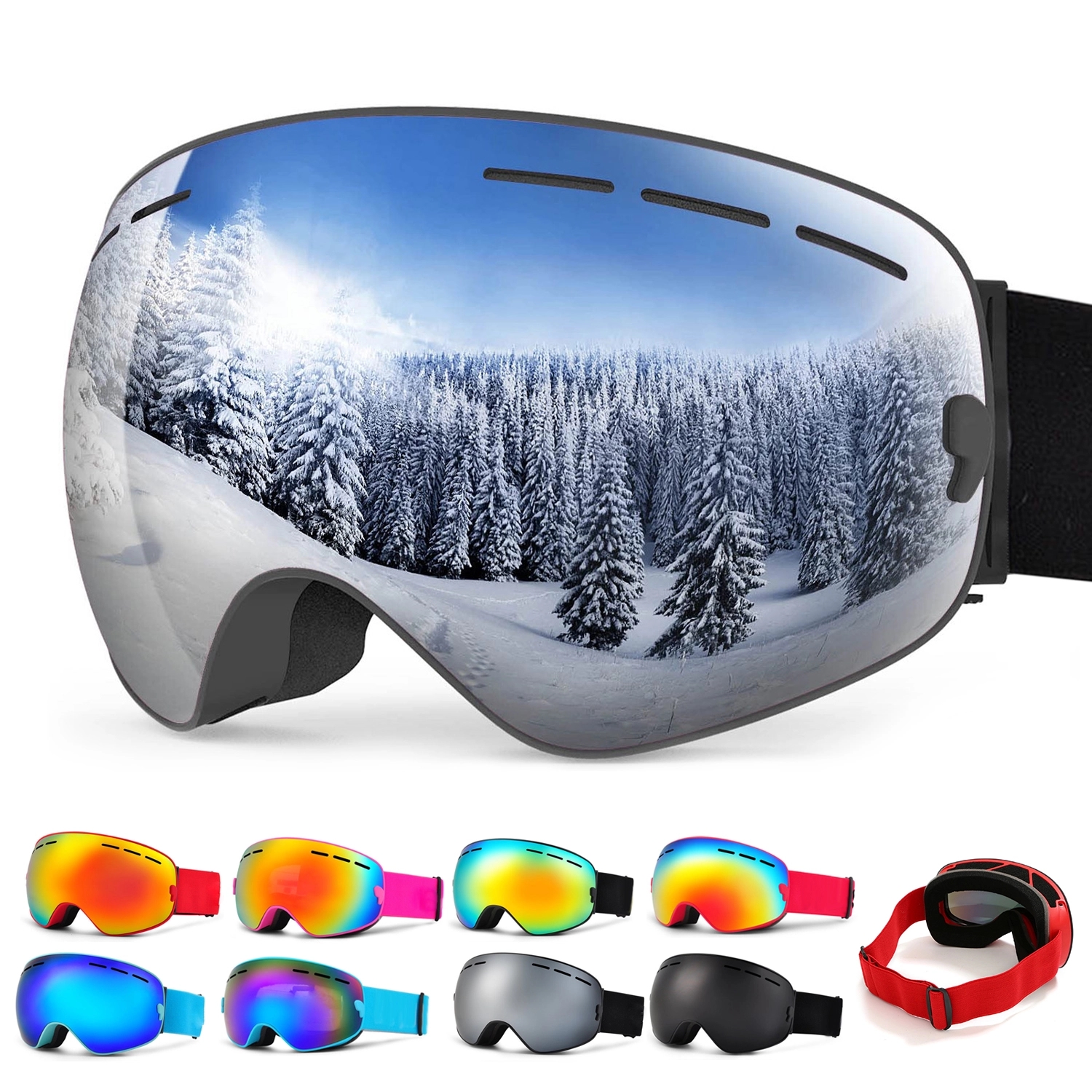 Snowboard Goggles Detachable Lens For Adults 2