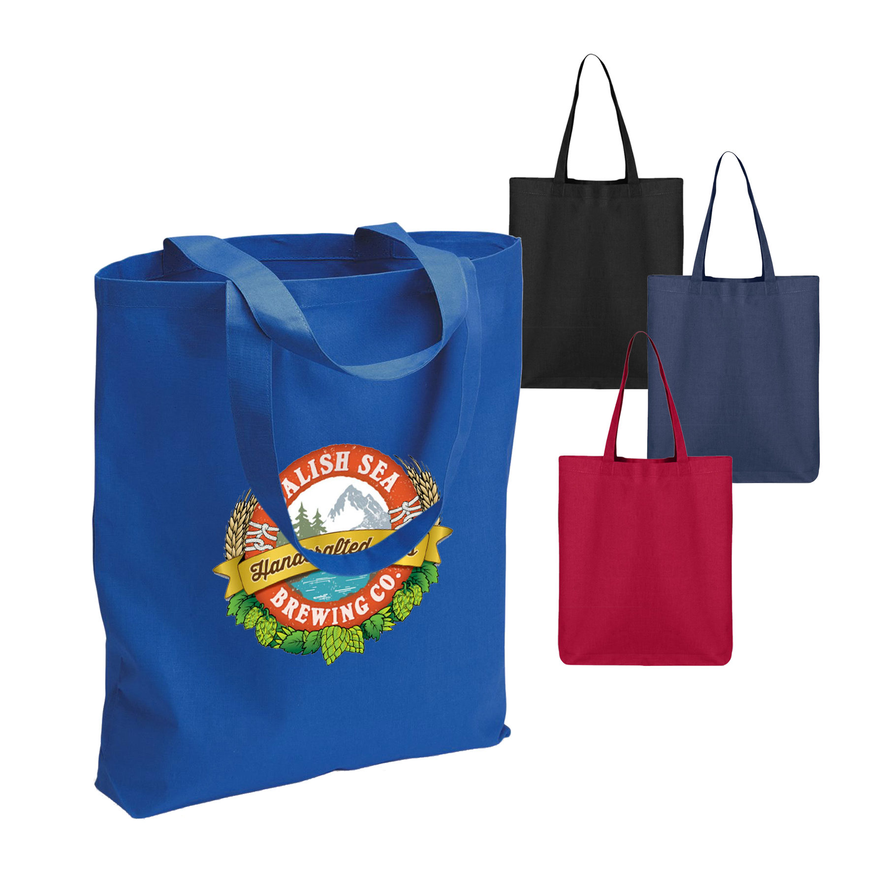 6 oz. 100% Medium Cotton Canvas Bottom Gusset Economy Tote Bag - 9" x 11" 5