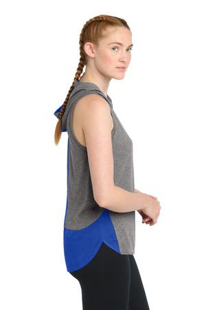 Sport-Tek Women's PosiCharge Tri-Blend Wicking Draft Hoodie Tank. LST410 24