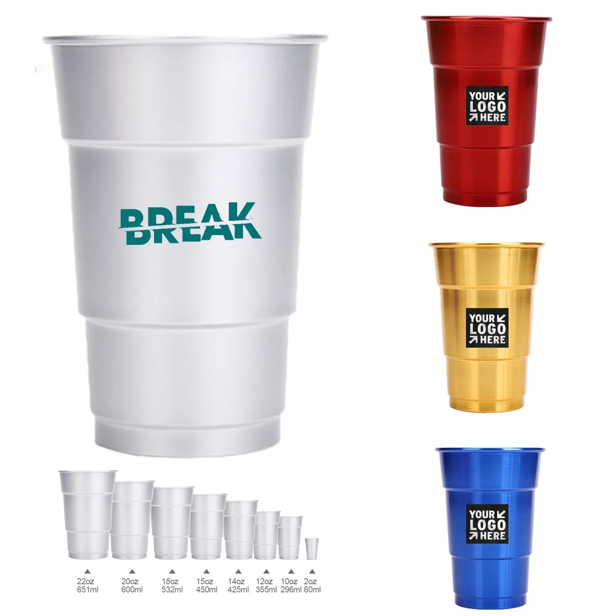 Custom Logo 500ml Reusable Aluminum Cup 4