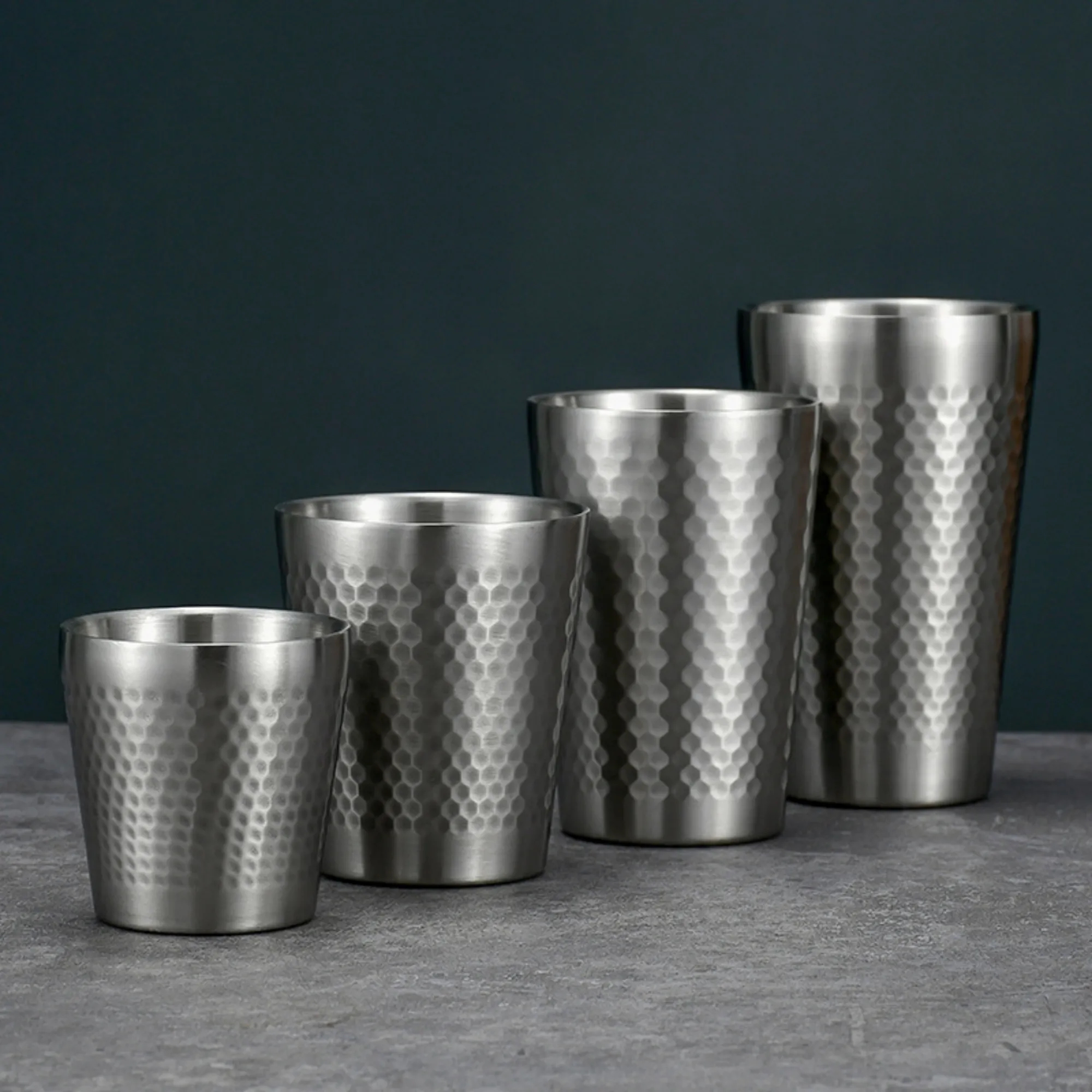 Stainless Steel Stackable Drinking Cup 6 oz 22 oz 11
