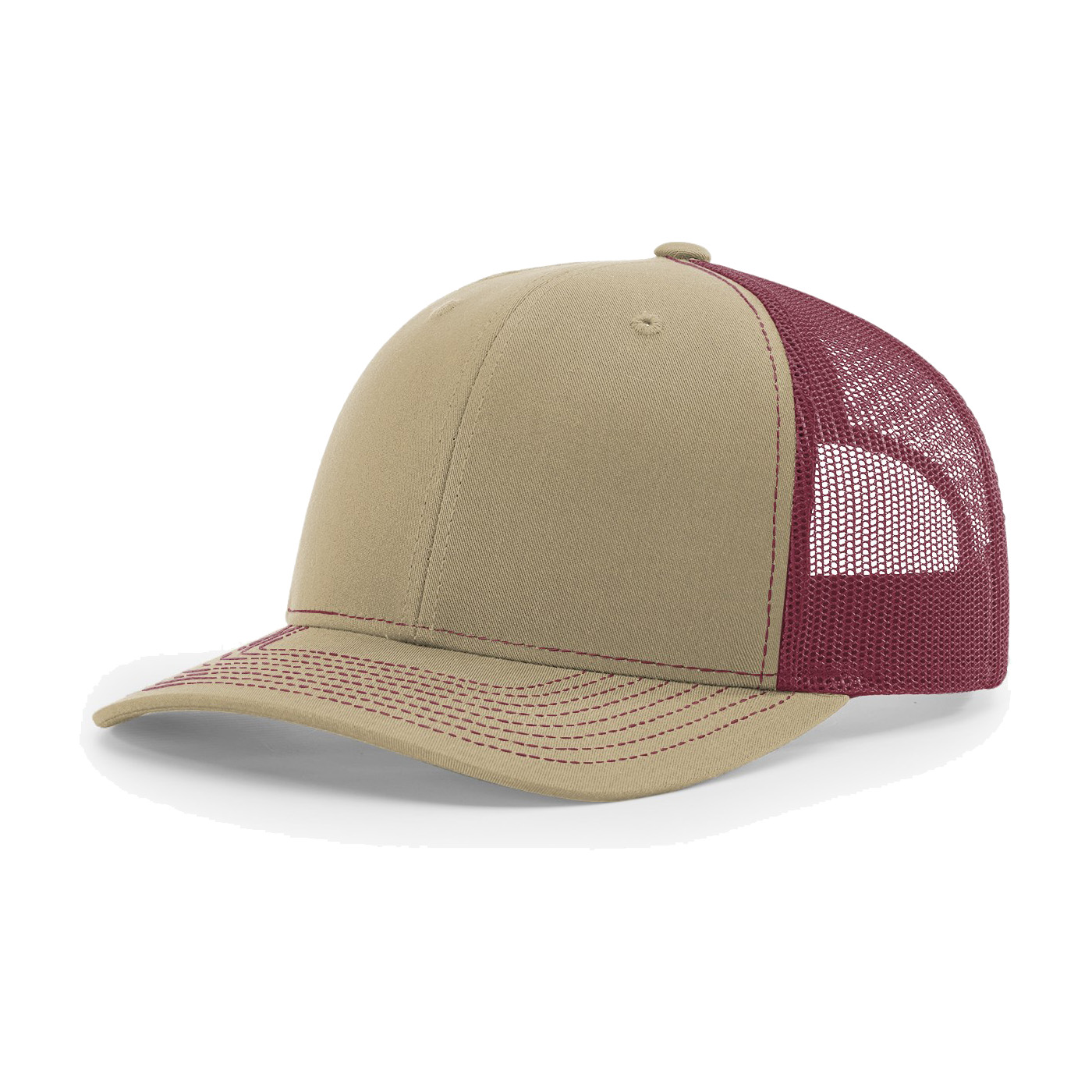 Richardson 112 6-Panel Snapback Trucker Hat w/Leatherette Adhesive Patches or Embroidery 107