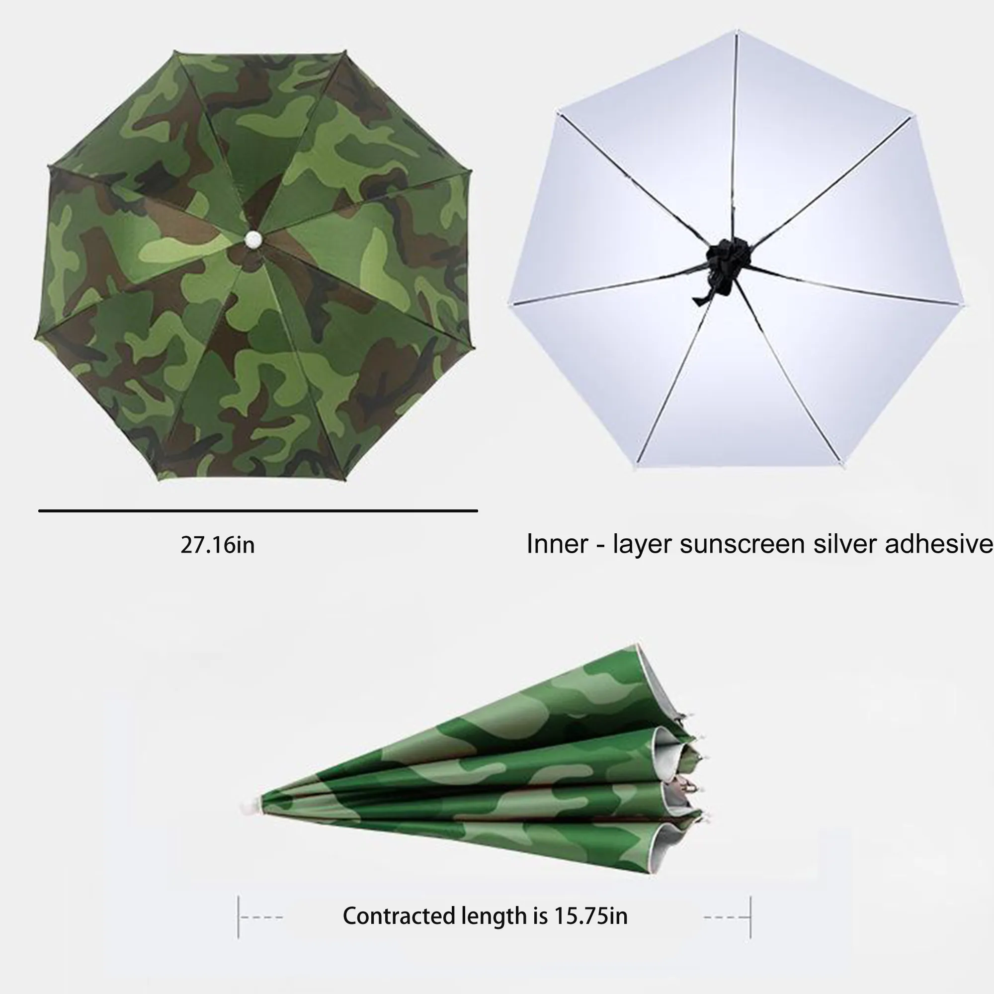 Hands Free Fishing Umbrella Cap Sunhat 2