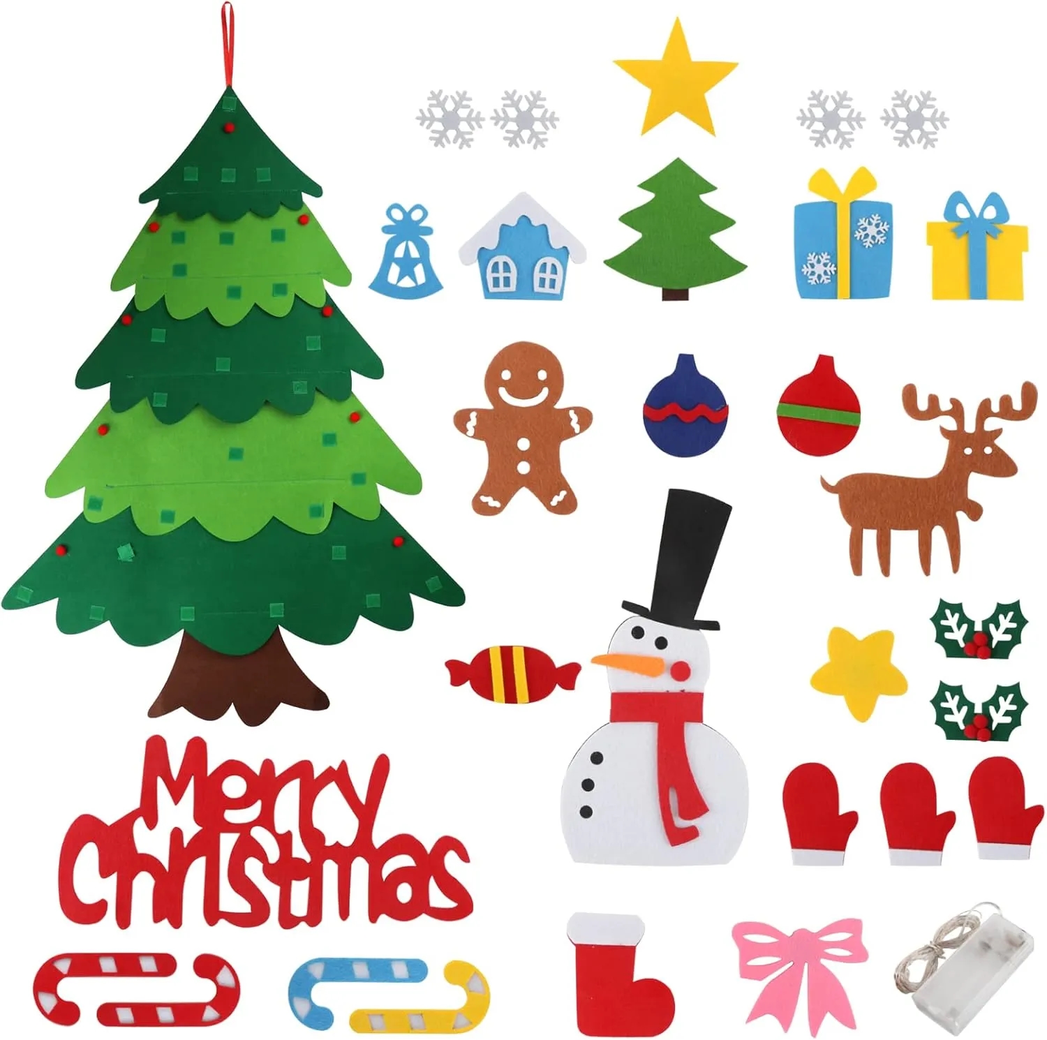 DIY Felt Christmas Tree Set with Ornaments for Kids 6