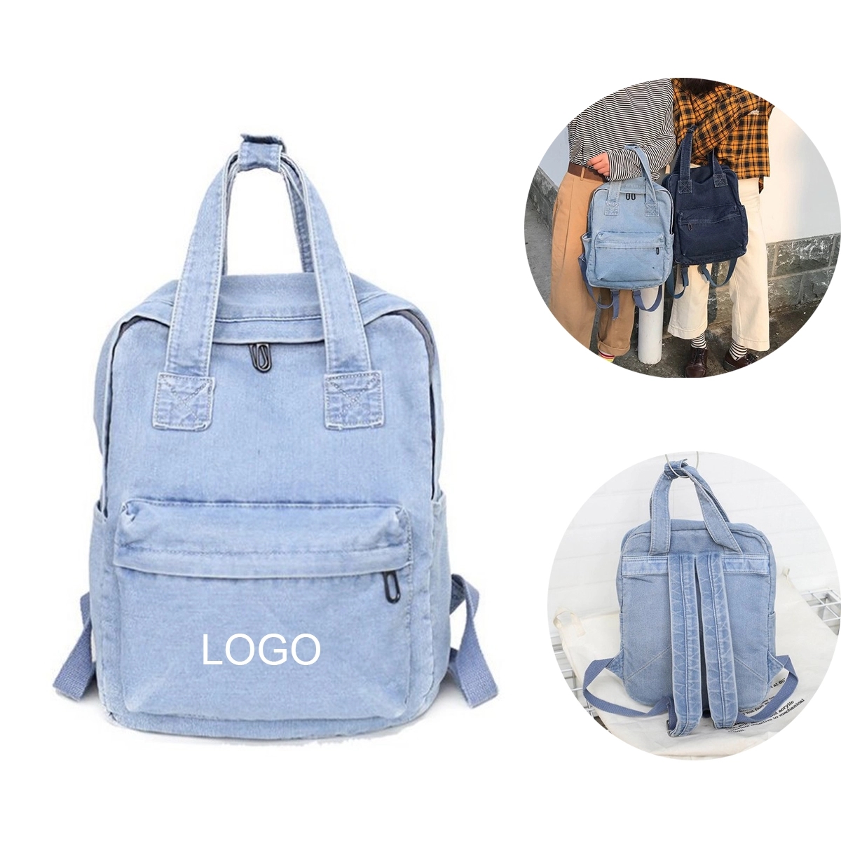 Denim Canvas Backpack 2