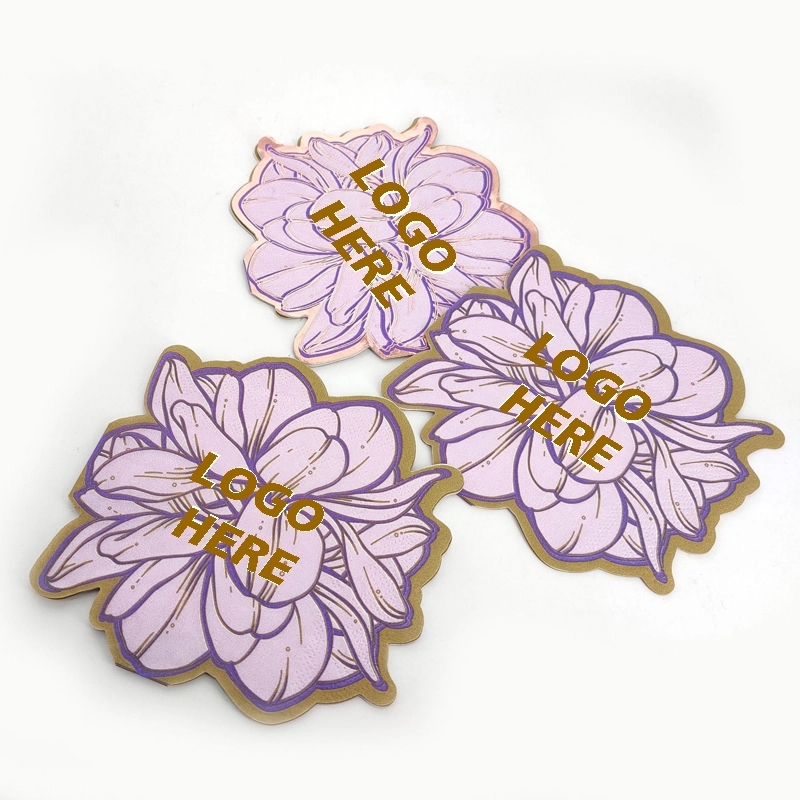 Custom Gold Foil Coterie Floral Paper Dinner Napkins 5