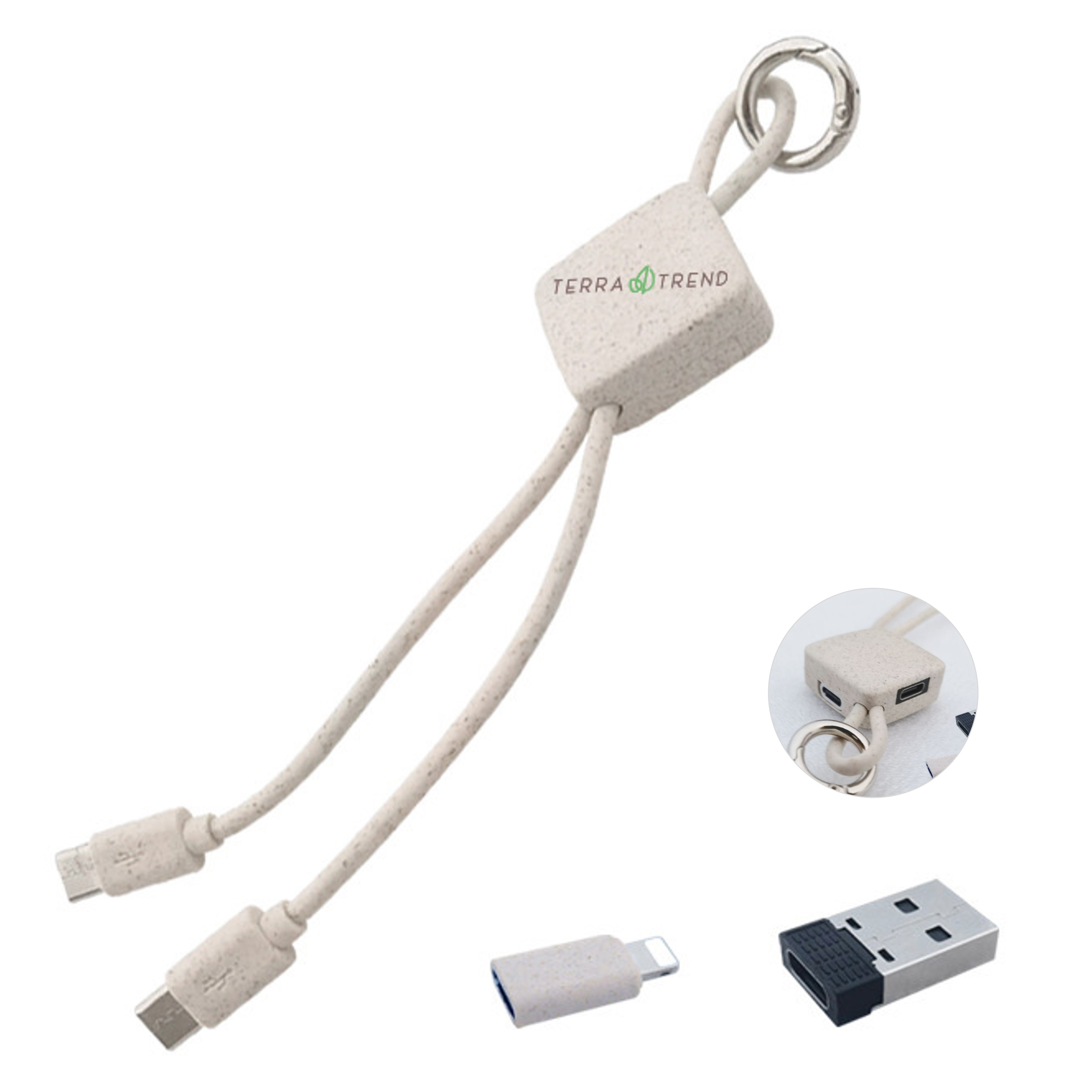 Eco Wheat Straw 4 in 1 Cable Keychain 5