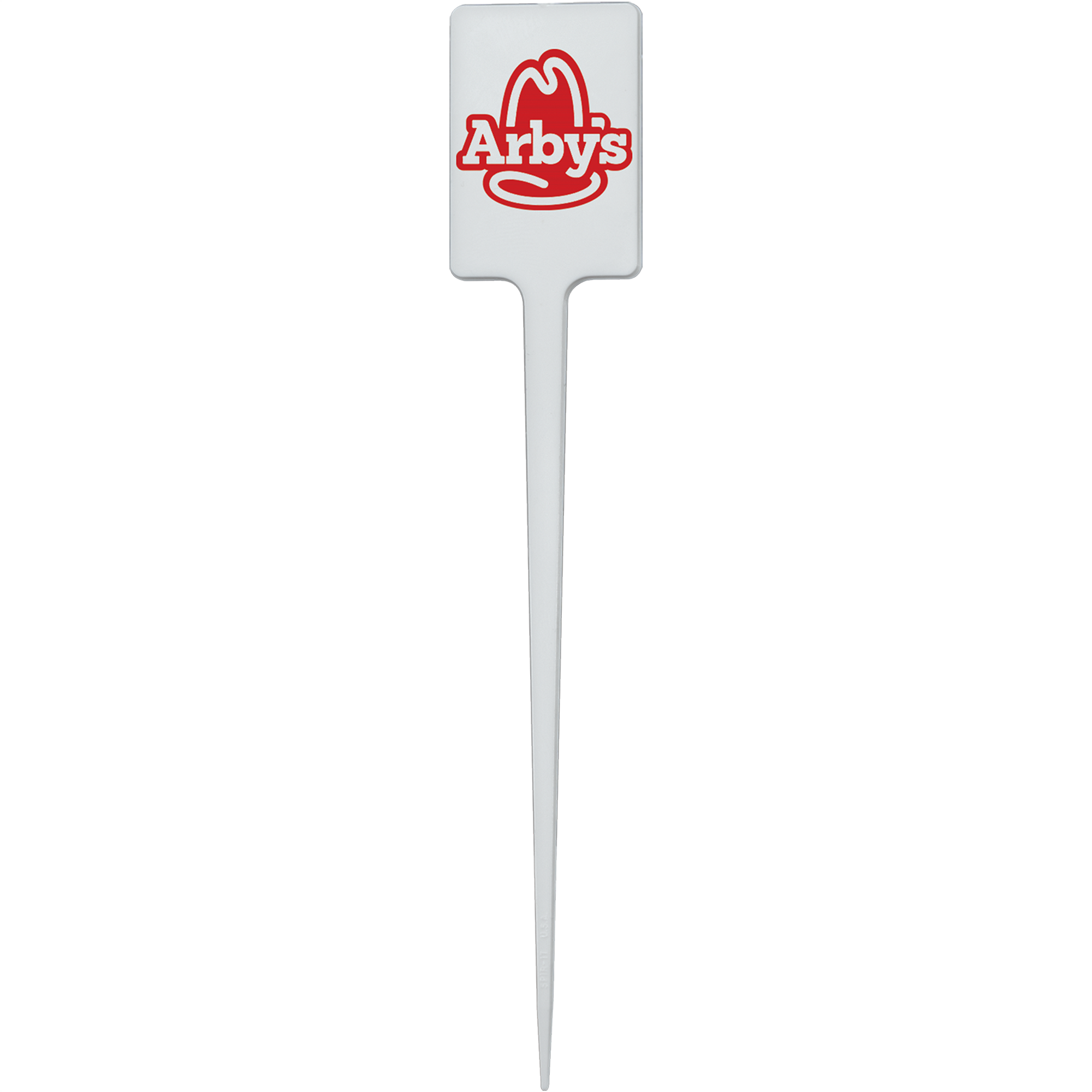 Plastic Food Pick 5.000" Upright Rectangle White Tradition Print 2