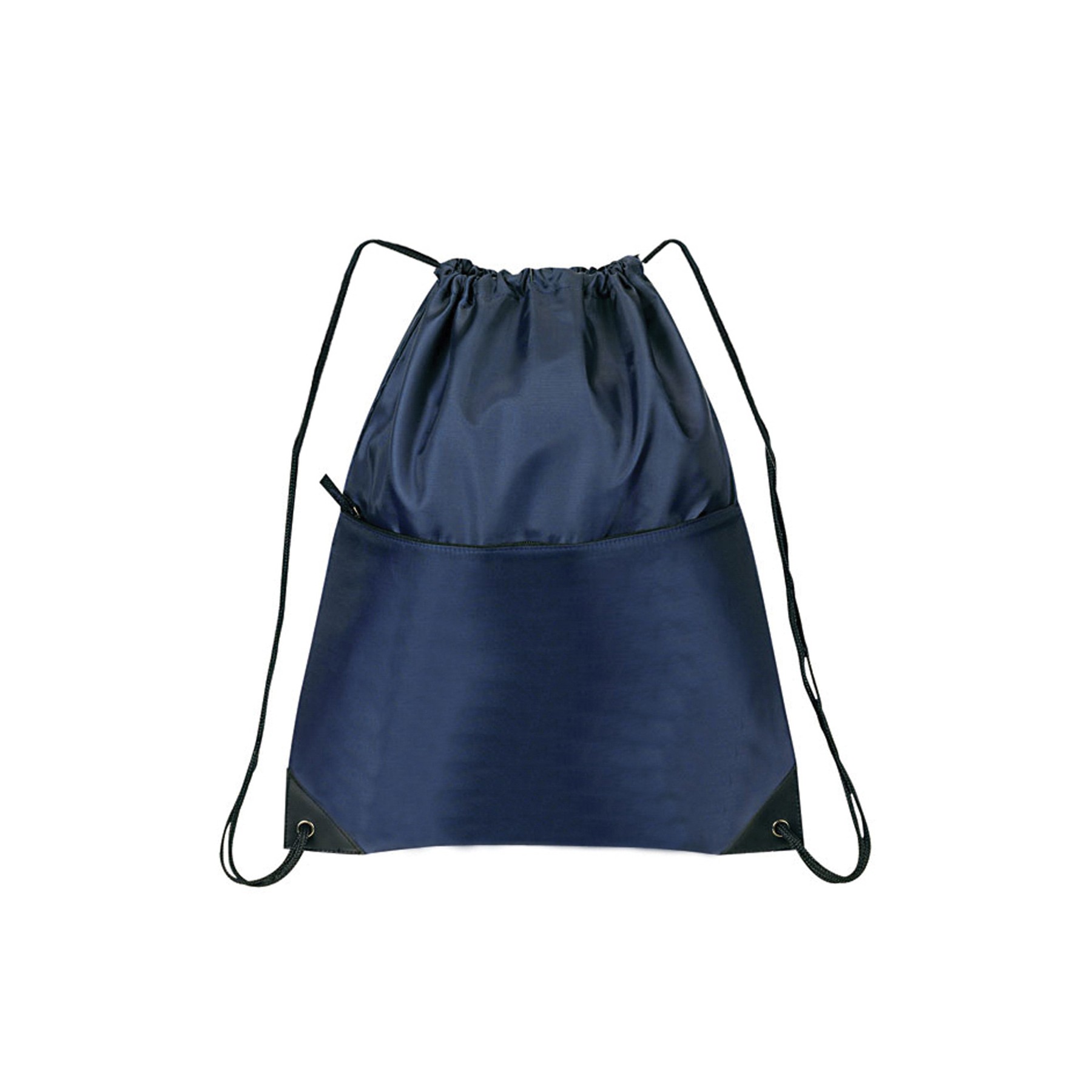 210D Nylon Zippered Drawstring Backpack 6