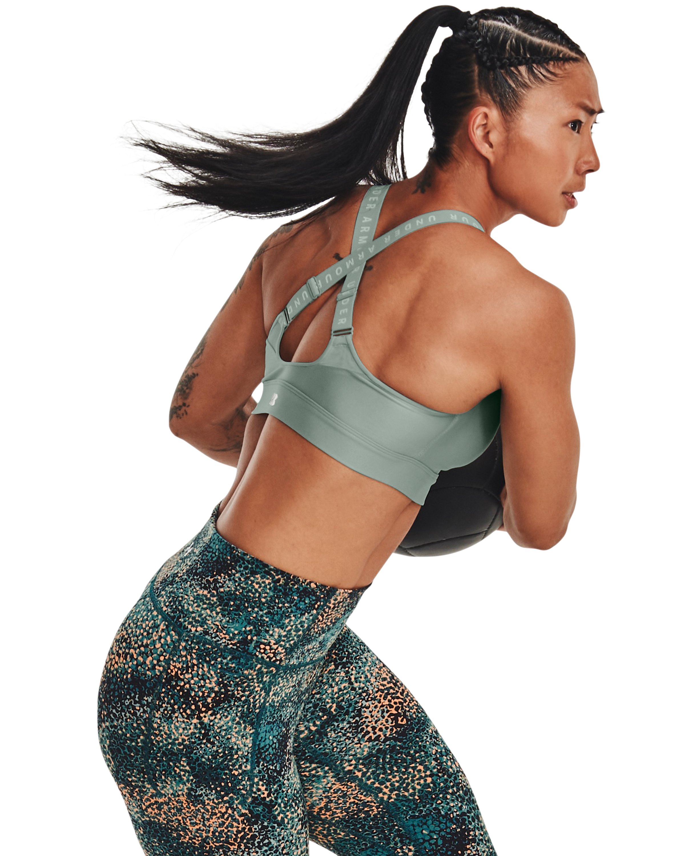 UA Infinity High Zip Women's Sports Bra, custom athletic wear with logo imprint 2