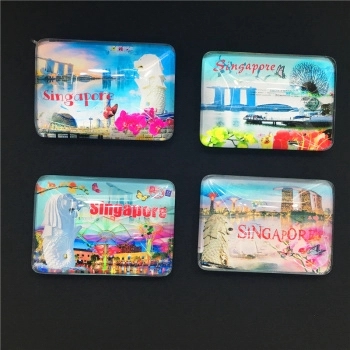 Rectangle crystal Glass 3D Fridge Magnet 5