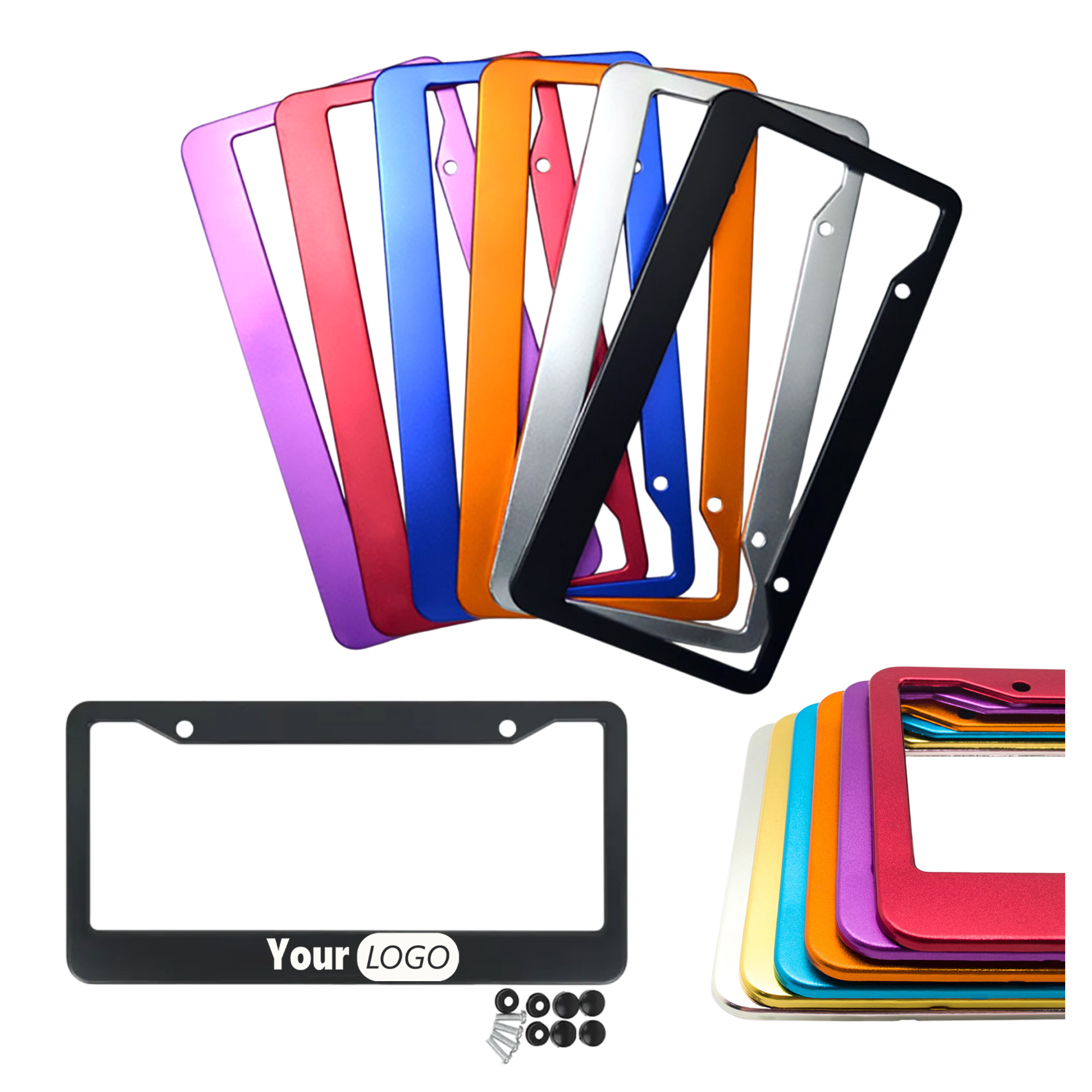 Full Color Aluminum License Plate Frames MOQ 10 PCS 1
