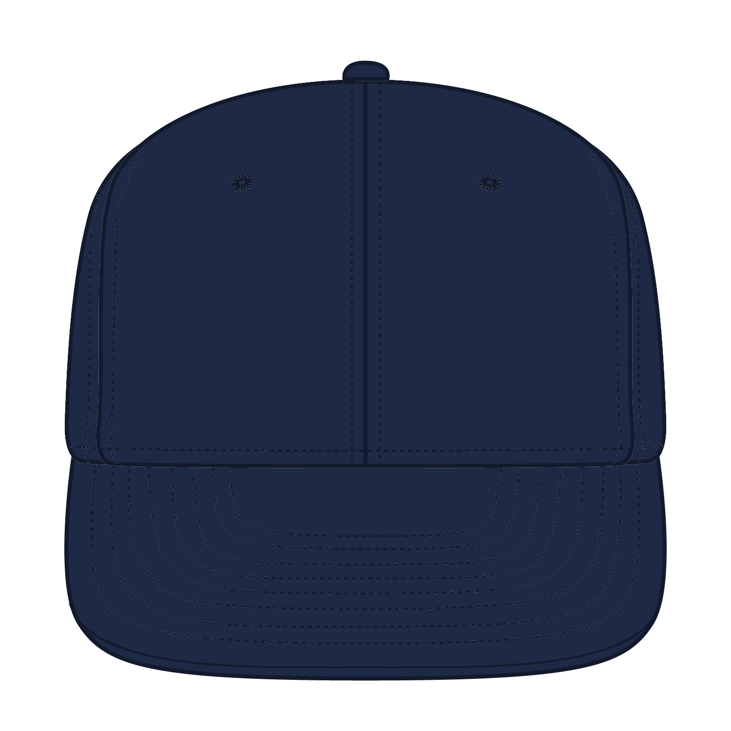 OTTO CAP® OTTO FIT® 6 Panel Pro Profile Flat Visor Baseball Cap 35