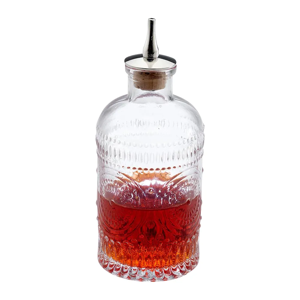 6.8oz. Glass Bitters Bottle Dome Retro Design 7