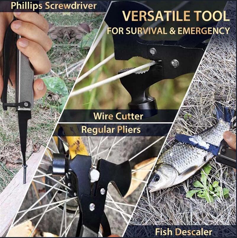 14 in 1 Multitool Hatchet Camping Axe Hammer Saw Screwdriver 4
