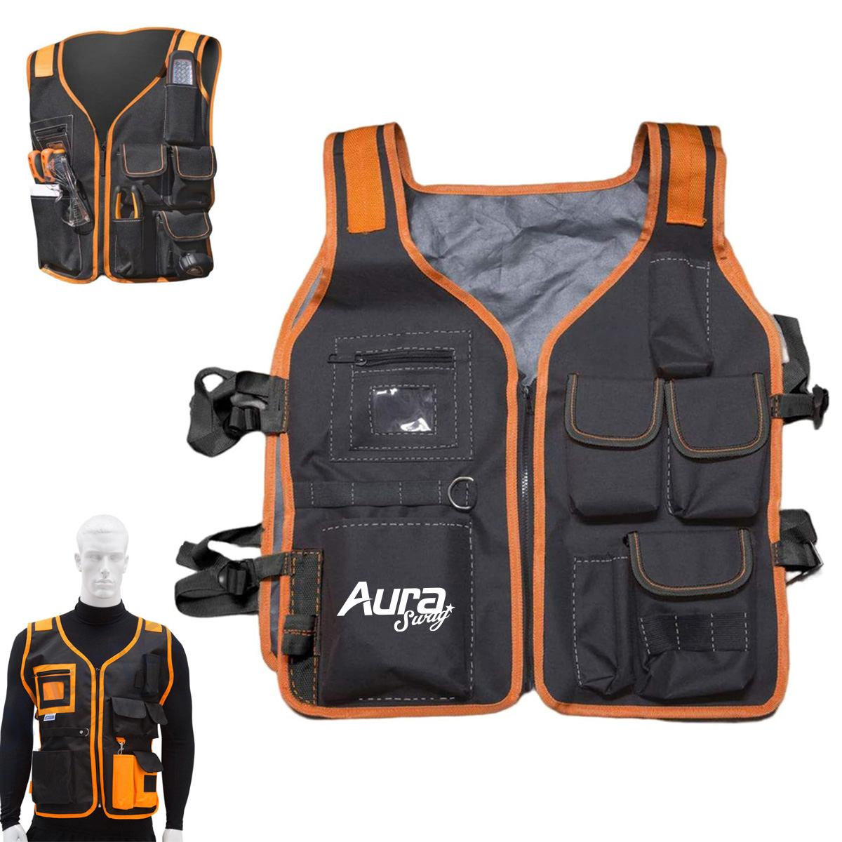 Durable Multi-Pocket Work Vest with Tool Storage