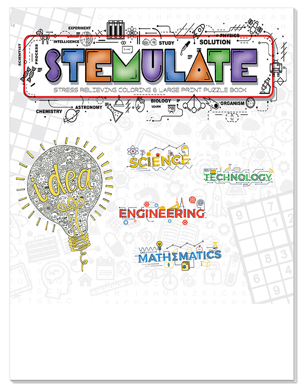 STEMulate - Adult Coloring and Large Print Puzzle Book Combo 5