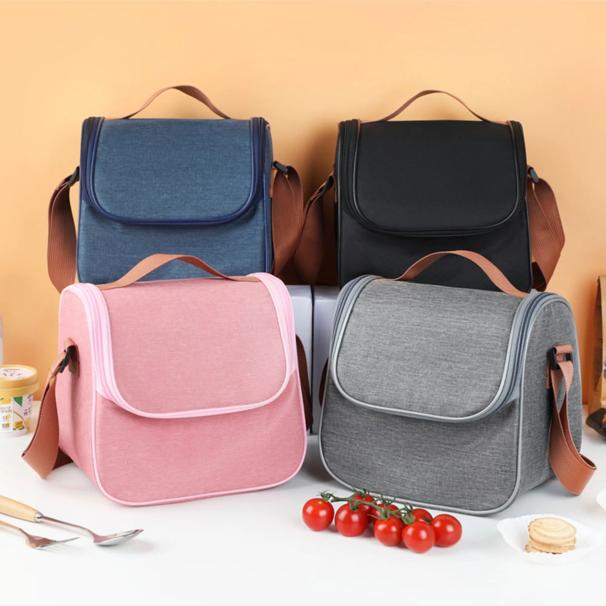 Insulated Thermal Lunch Tote Cooler Bag With Shoulder Strap 7