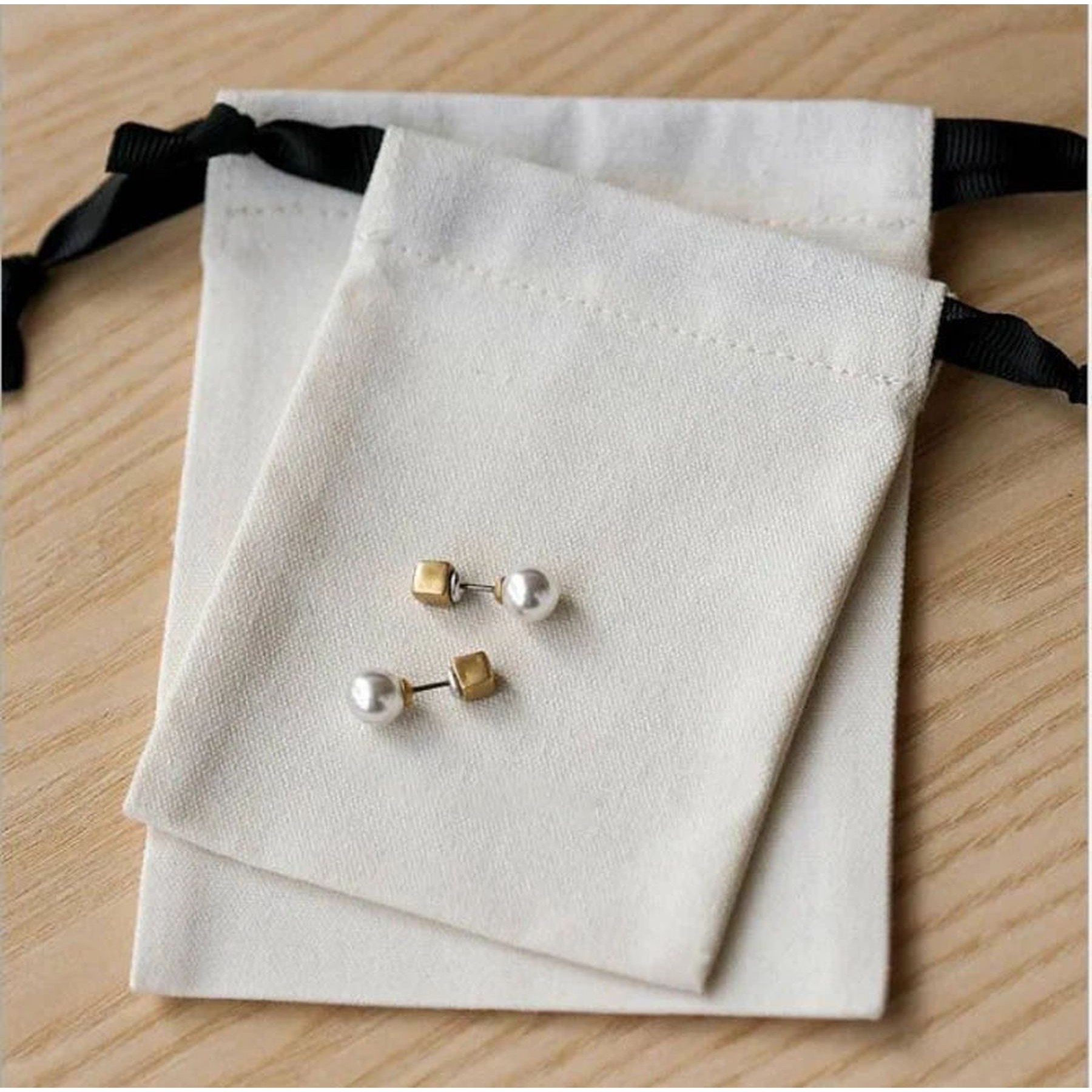 Organic Cotton Drawstring Jewelry Bag Gift Pouch Sachet Bags 4