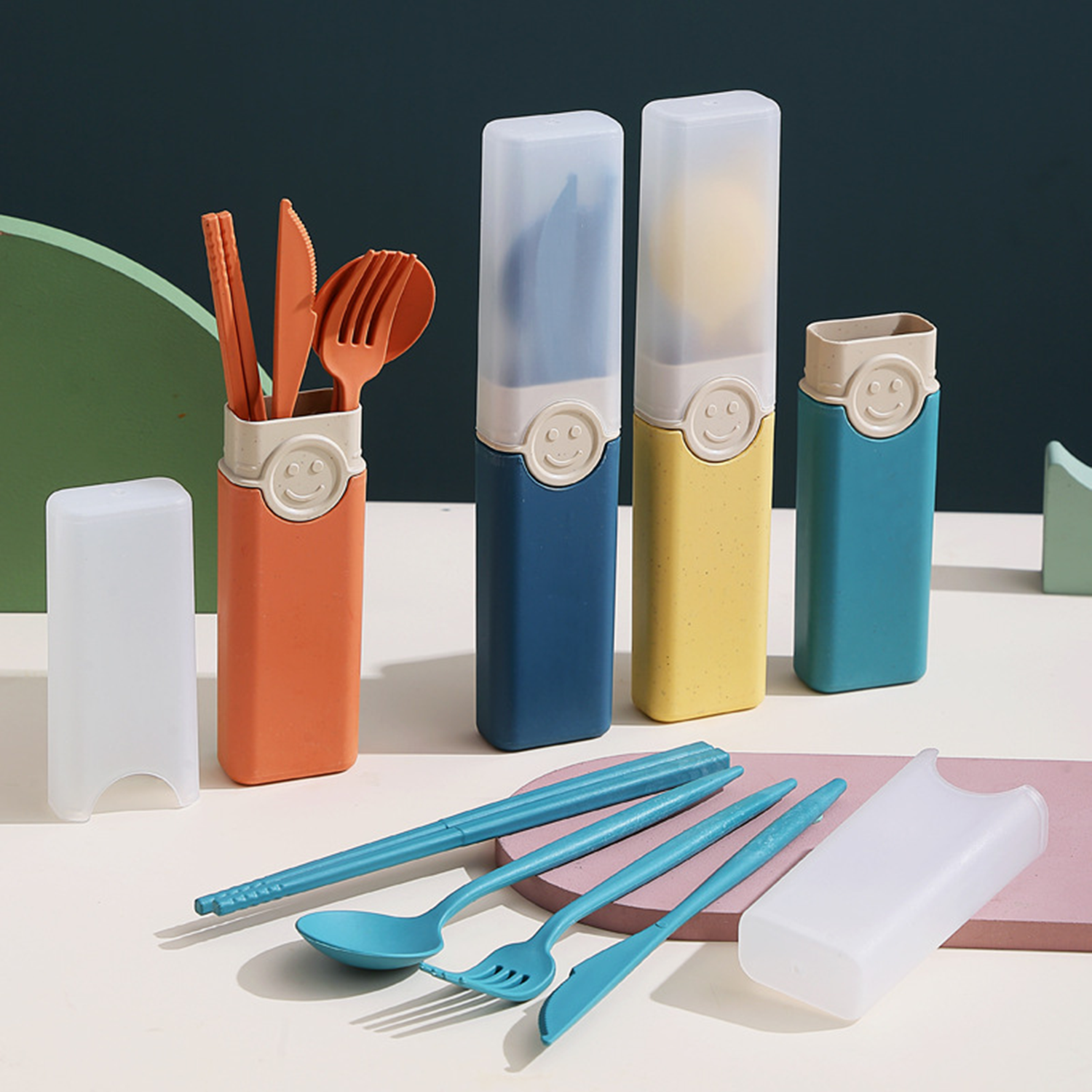 Wheat Straw 4 Pcs Cutlery Set With Box 2