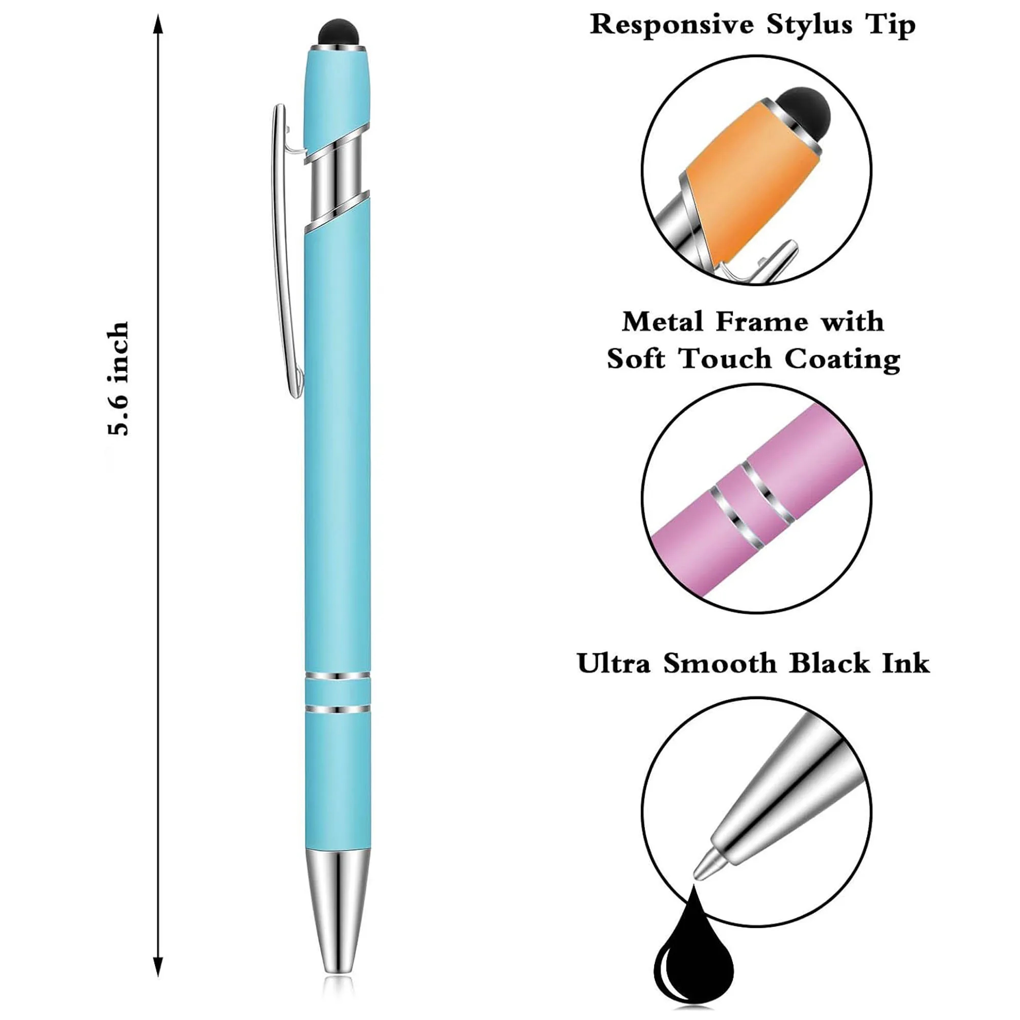 2-in-1 Stylus Retractable Ballpoint Pen 2