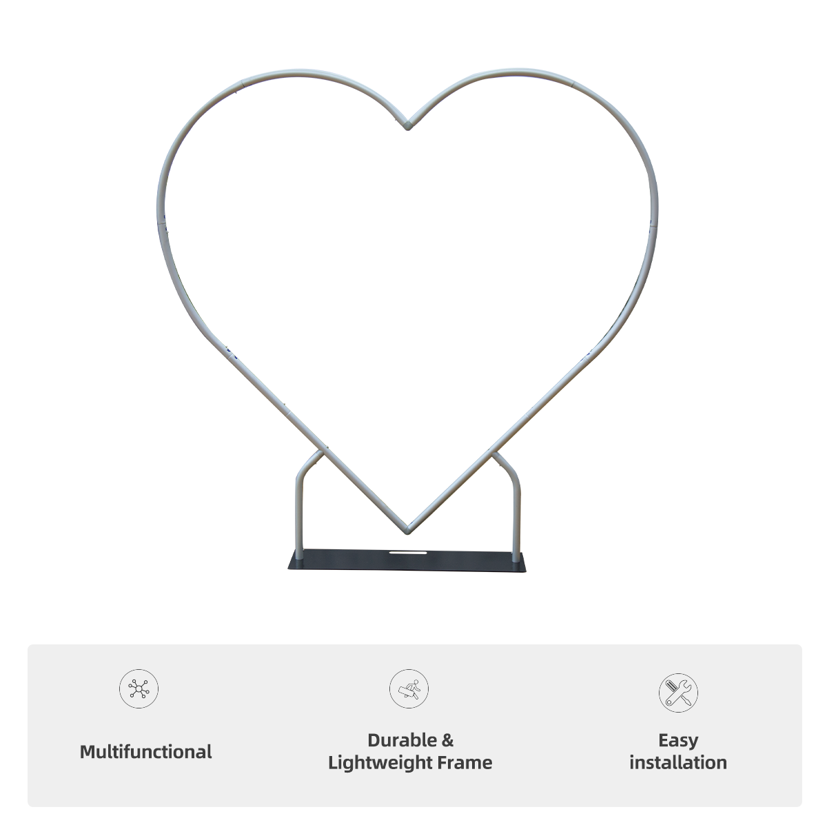 79"wx77"h Heart Shaped Backdrop Display Kit - Double Side Imprint 3